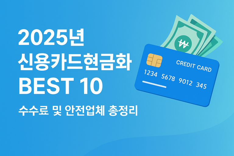 2025년 신용카드현금화 BEST10 업체