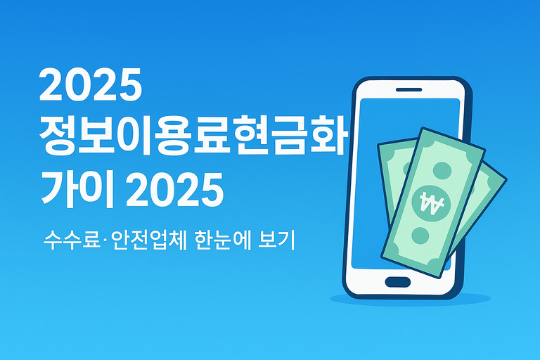 2025년 정보이용료현금화 가이드