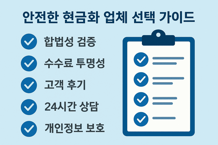 안전한 현금화 업체 선택 가이드